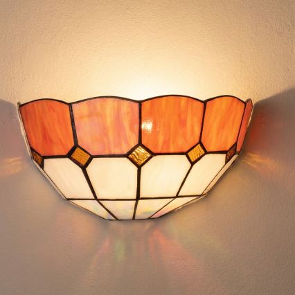 Brilagi - Tiffany-Buntglas-Wandleuchte SIENNA 1xE14/40W/230V