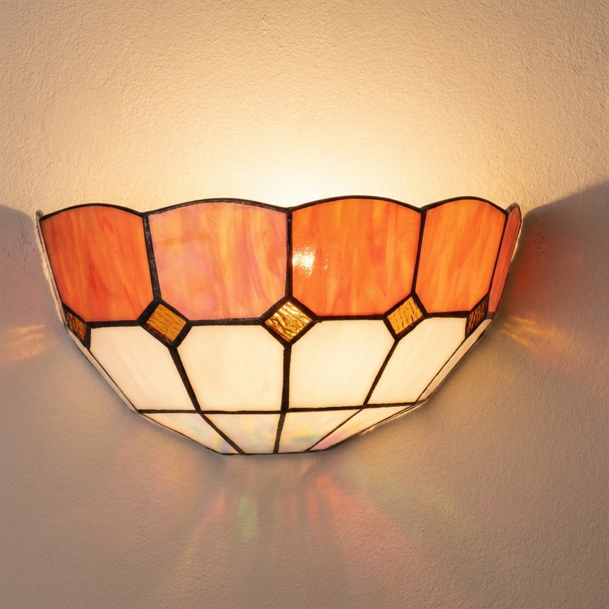 Brilagi - Tiffany-Buntglas-Wandleuchte SIENNA 1xE14/40W/230V