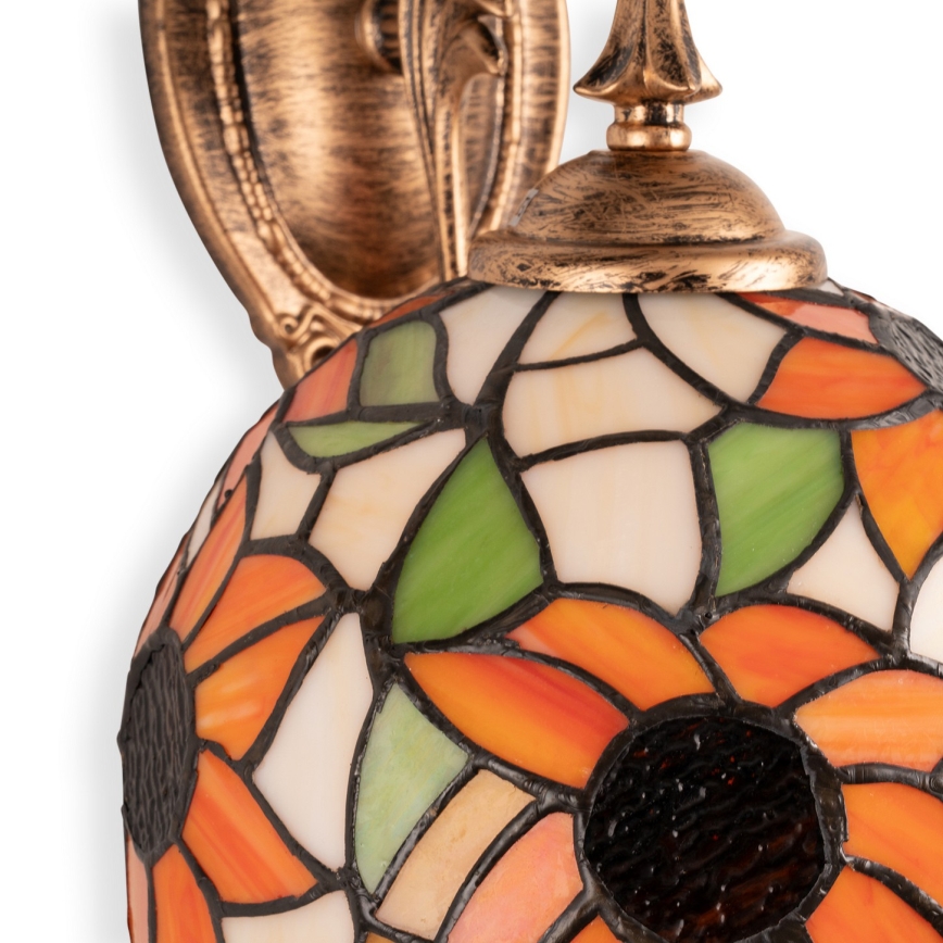 Brilagi - Tiffany-Buntglas-Wandleuchte SUNFLOWER 1xE14/40W/230V
