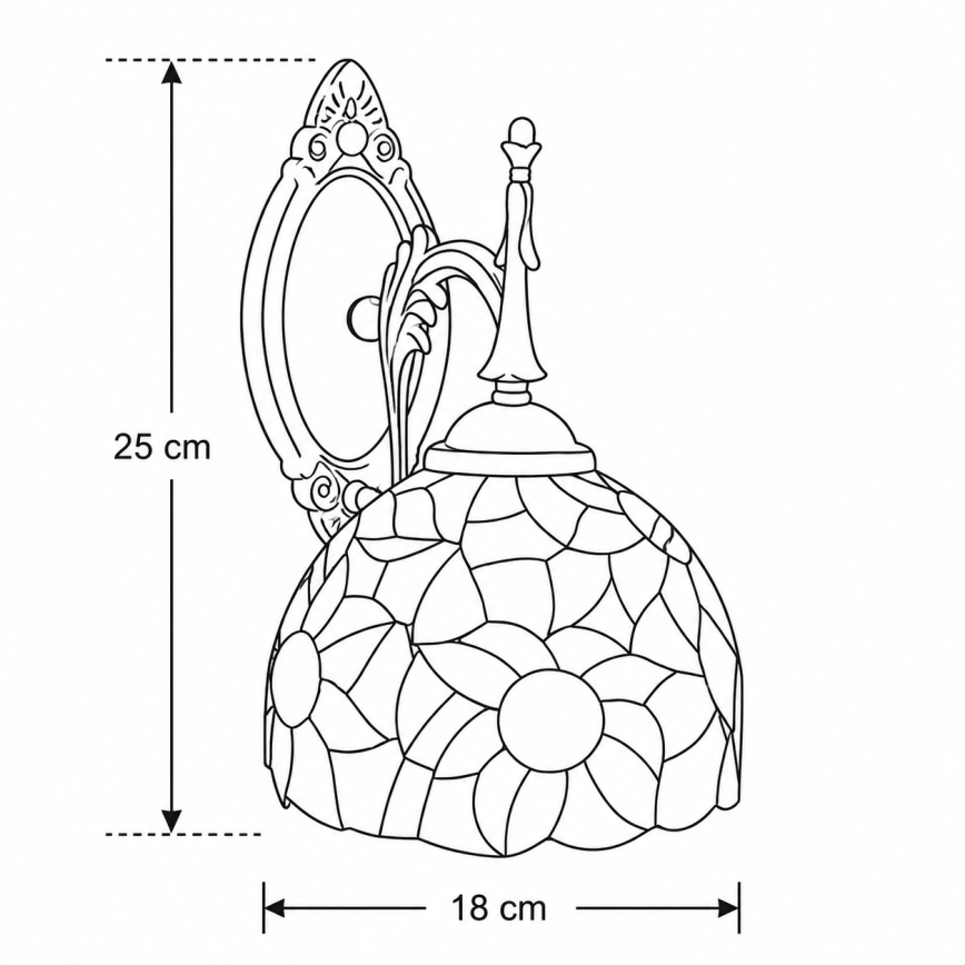 Brilagi - Tiffany-Buntglas-Wandleuchte SUNFLOWER 1xE14/40W/230V