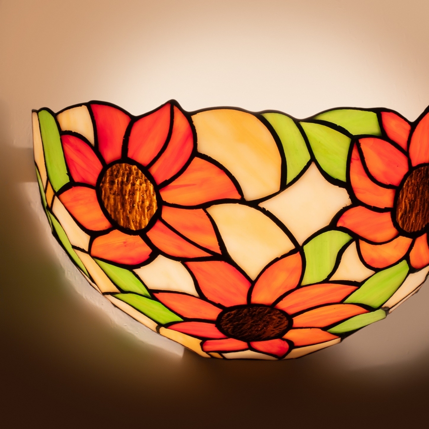 Brilagi - Tiffany-Buntglas-Wandleuchte SUNFLOWER 1xE14/40W/230V
