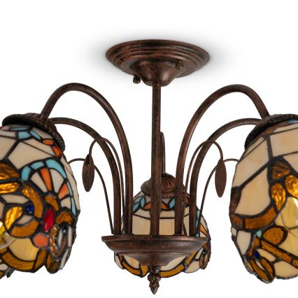 Brilagi - Tiffany-Deckenleuchte (aufgesetzt) MIRABELLA, 5×E27, max. 60 W, 230 V, Ø 60 cm