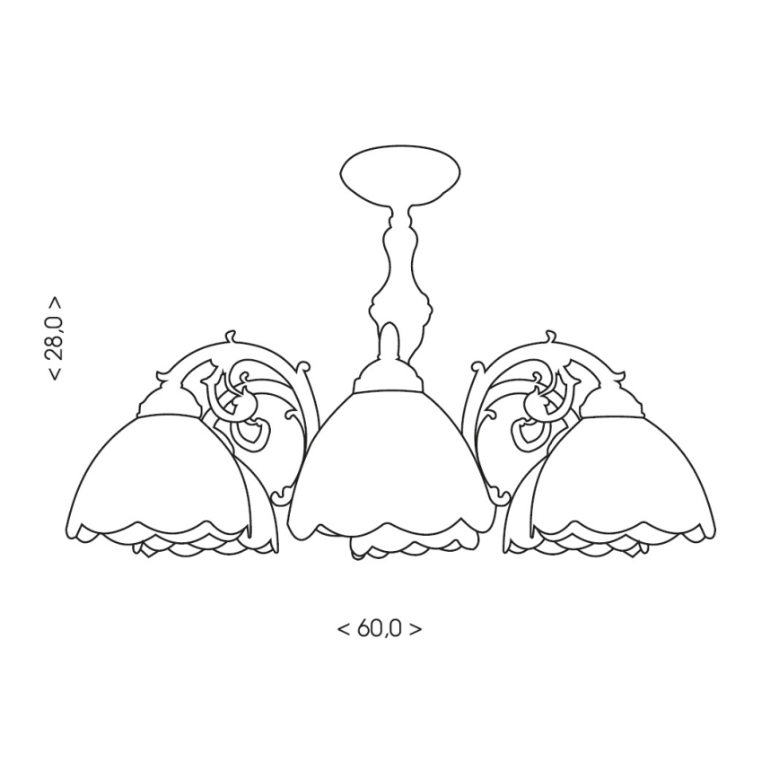 Brilagi - Tiffany-Glas aufgesetzte Deckenleuchte FOLIA 6xE27/60W/230V Ø 60 cm