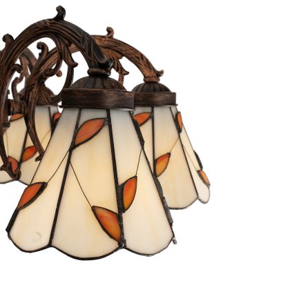 Brilagi - Tiffany-Glas aufgesetzte Deckenleuchte FOLIA 6xE27/60W/230V Ø 60 cm