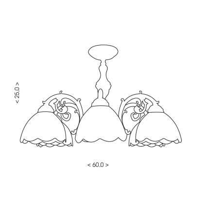 Brilagi - Tiffany-Glas aufgesetzte Deckenleuchte MIRABELLA 3xE27/60W/230V Ø 60 cm