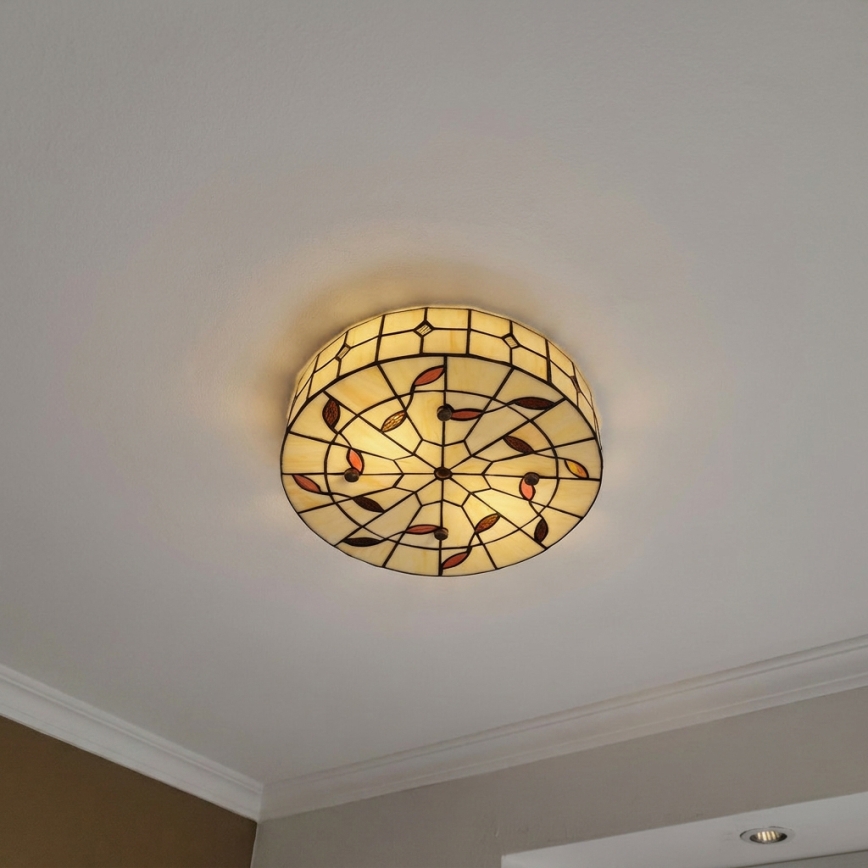 Brilagi - Tiffany-Glas-Deckenleuchte FOLIA 3xE27/60W/230V Ø 40 cm