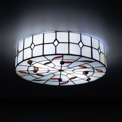 Brilagi - Tiffany-Glas-Deckenleuchte FOLIA 3xE27/60W/230V Ø 40 cm