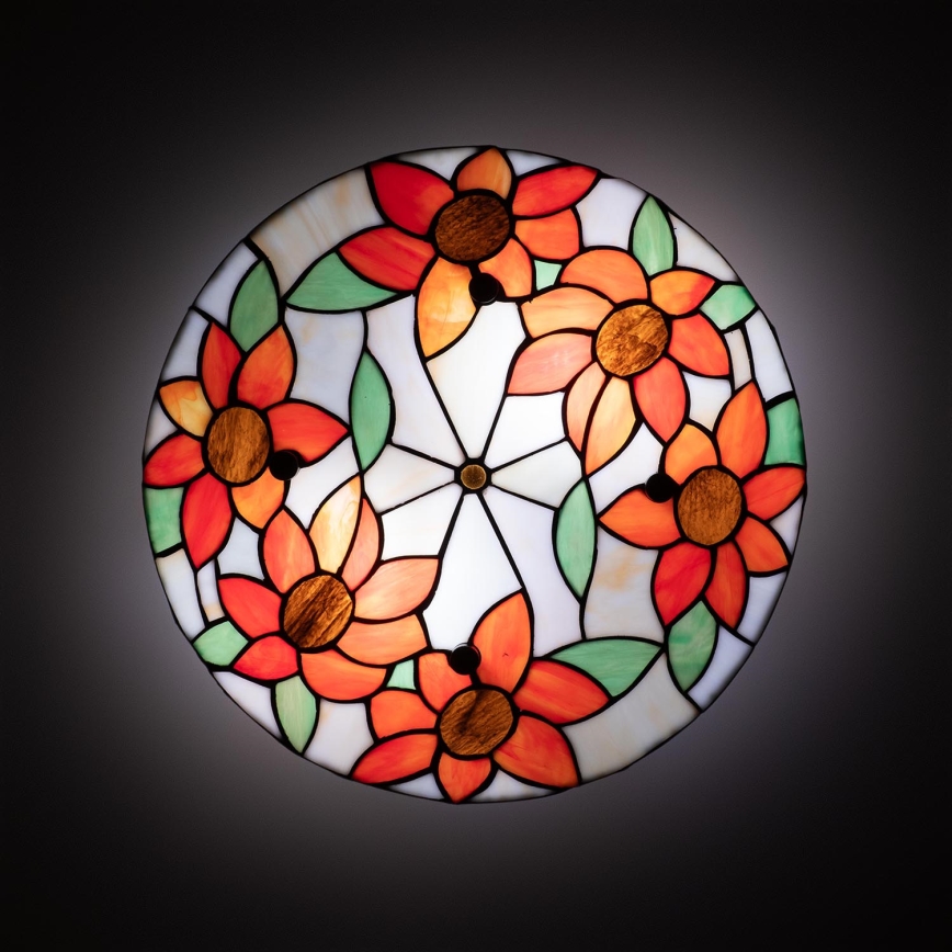 Brilagi - Tiffany-Glas-Deckenleuchte SUNFLOWER 3xE27/60W/230V Ø 40 cm
