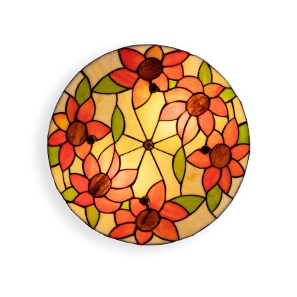 Brilagi - Tiffany-Glas-Deckenleuchte SUNFLOWER 3xE27/60W/230V Ø 40 cm