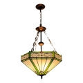 BRILAGI - Tiffany-Glas-Kronleuchter an Kette EMERALD 3xE27/60W/230V Ø 50 cm