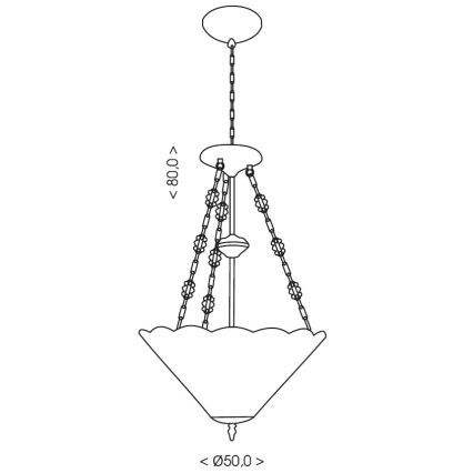 Brilagi - Tiffany-Glas-Kronleuchter an Kette SUNFLOWER 3xE27/60W/230V Ø 50 cm