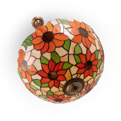 Brilagi - Tiffany-Glas-Kronleuchter an Kette SUNFLOWER 3xE27/60W/230V Ø 50 cm