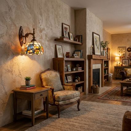 Brilagi - Tiffany-Glas-Wandleuchte JUNGLE 1xE14/40W/230V