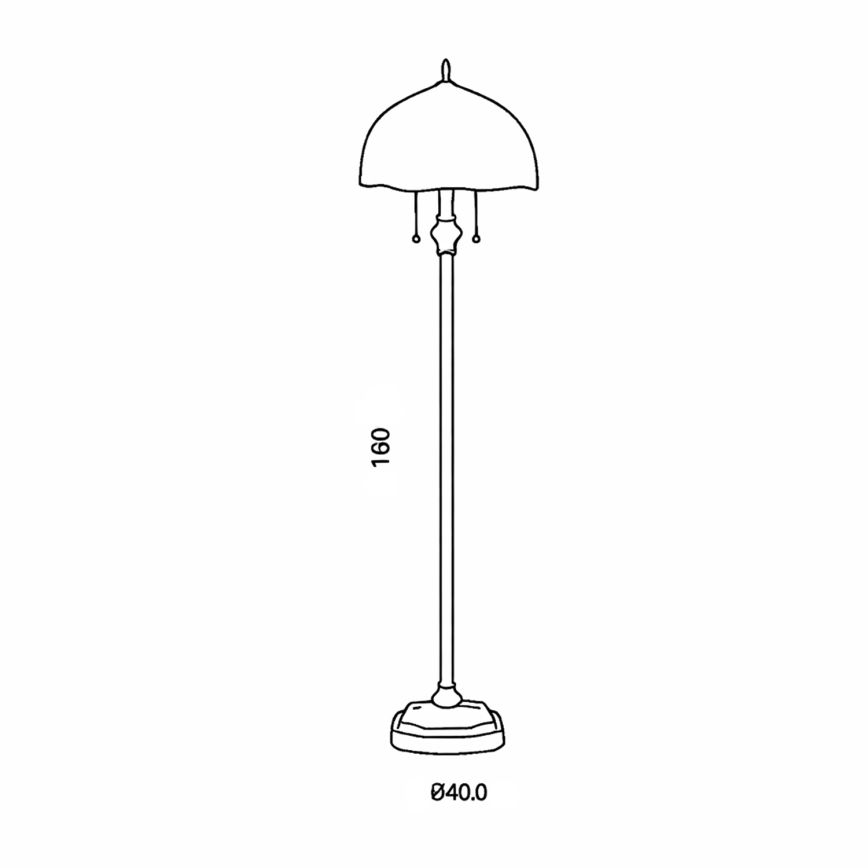 Brilagi - Tiffany-Stehlampe aus Buntglas MIRABELLA 2xE27/60W/230V
