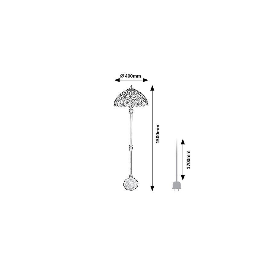 Brilagi - Tiffany-Stehleuchte MARGARET 2xE27/60W/230V
