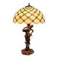 BRILAGI - Tiffany-Tischlampe aus Buntglas IVORY SMOOTH 1xE27/60W/230V