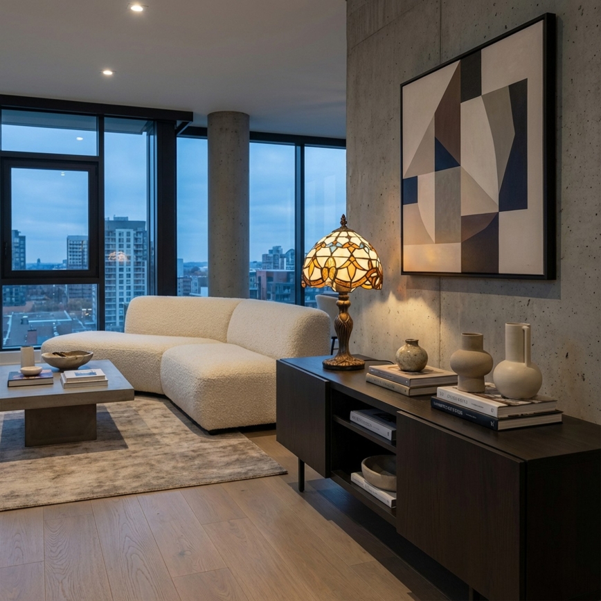 Brilagi - Tiffany-Tischlampe aus Buntglas MIRABELLA 1xE27/60W/230V