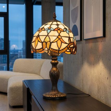 Brilagi - Tiffany-Tischlampe aus Buntglas MIRABELLA 1xE27/60W/230V
