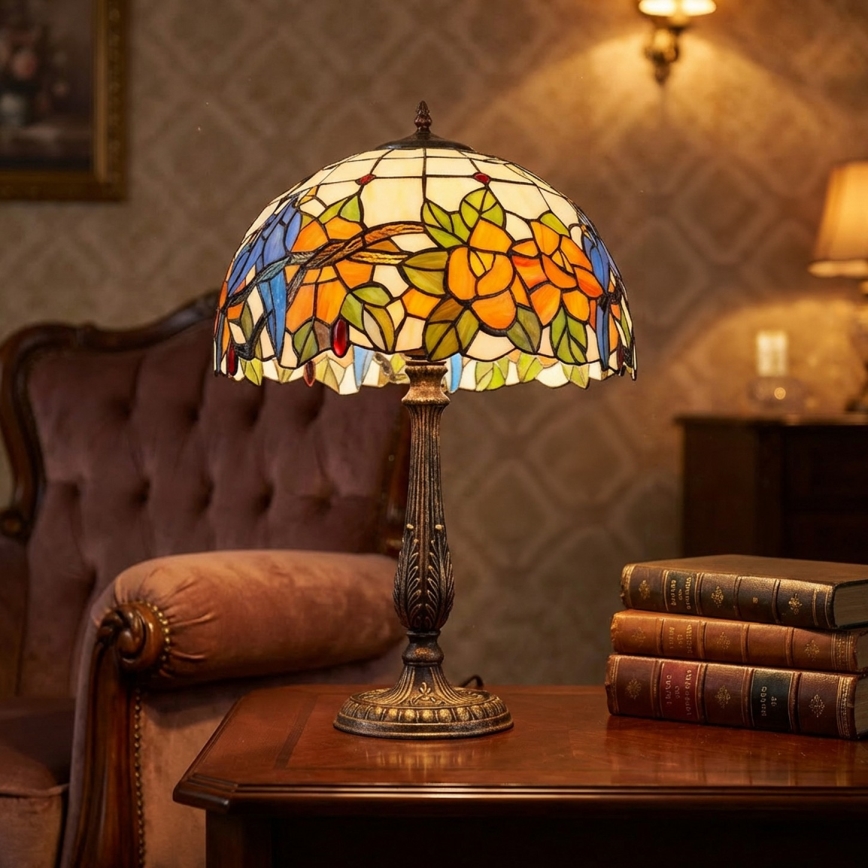 Brilagi - Tiffany-Tischlampe JUNGLE 2xE27/60W/230V