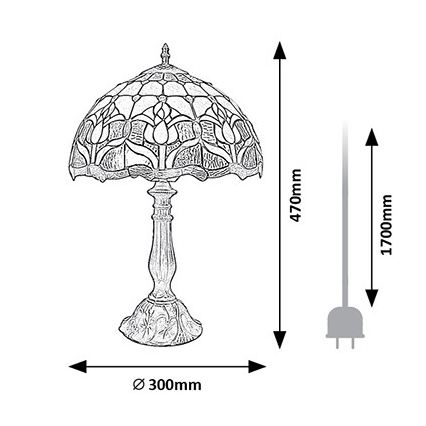 Brilagi - Tiffany-Tischlampe LORAS 1xE27/40W/230V