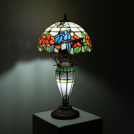 Brilagi - Tiffany-Tischleuchte JUNGLE 1xE27/60W/230V + 1xE14/40W