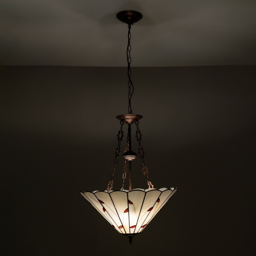 Brilagi - Tiffany-Vitrage-Hängeleuchte an Kette FOLIA 3xE27/60W/230V Ø 50 cm