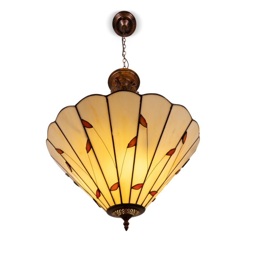 Brilagi - Tiffany-Vitrage-Hängeleuchte an Kette FOLIA 3xE27/60W/230V Ø 50 cm
