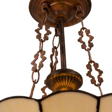 Brilagi - Tiffany-Vitrage-Hängeleuchte an Kette FOLIA 3xE27/60W/230V Ø 50 cm