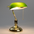 Brilagi - Tischlampe BANK OFFICE 1xE27/60W/230V goldfarben/grün