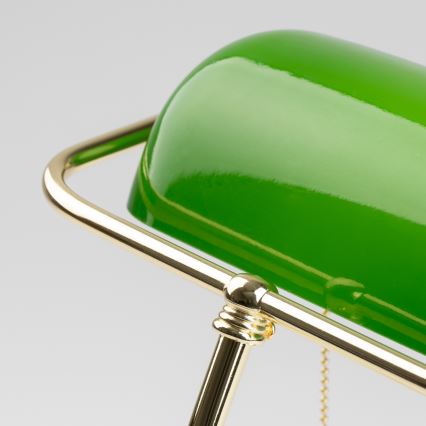 Brilagi - Tischlampe BANK OFFICE 1xE27/60W/230V goldfarben/grün