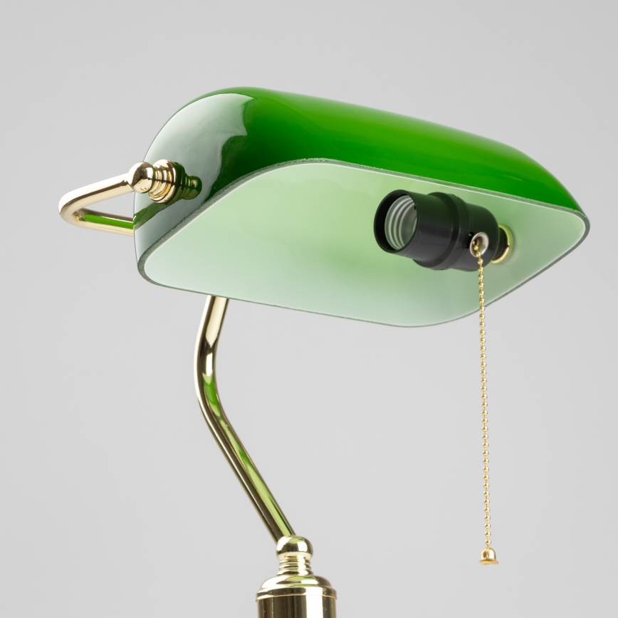 Brilagi - Tischlampe BANK OFFICE 1xE27/60W/230V goldfarben/grün