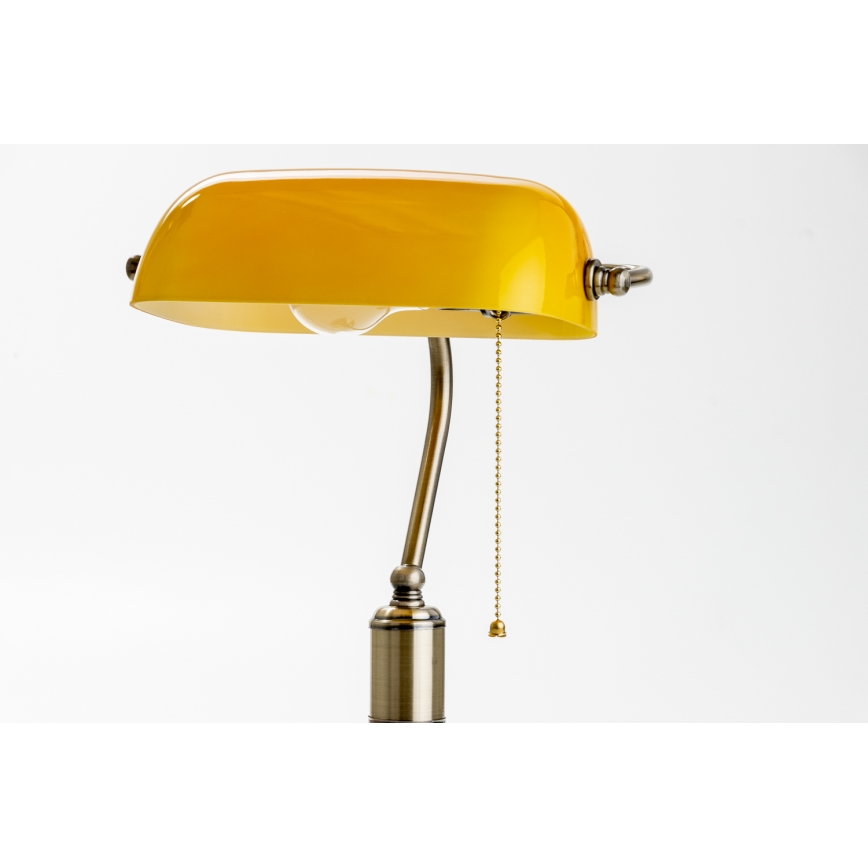 Brilagi - Tischlampe BANK OFFICE 1xE27/60W/230V Messing/Orange