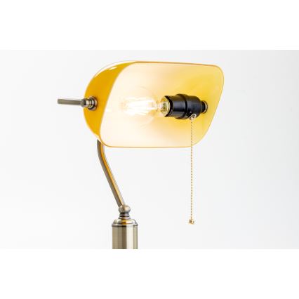Brilagi - Tischlampe BANK OFFICE 1xE27/60W/230V Messing/Orange