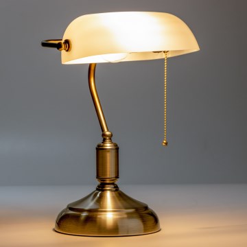 Brilagi - Tischlampe BANK OFFICE 1xE27/60W/230V Messing/Weiß
