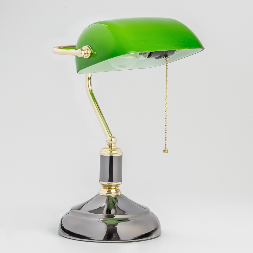 Brilagi - Tischlampe BANK OFFICE 1xE27/60W/230V schwarz/gold/grün