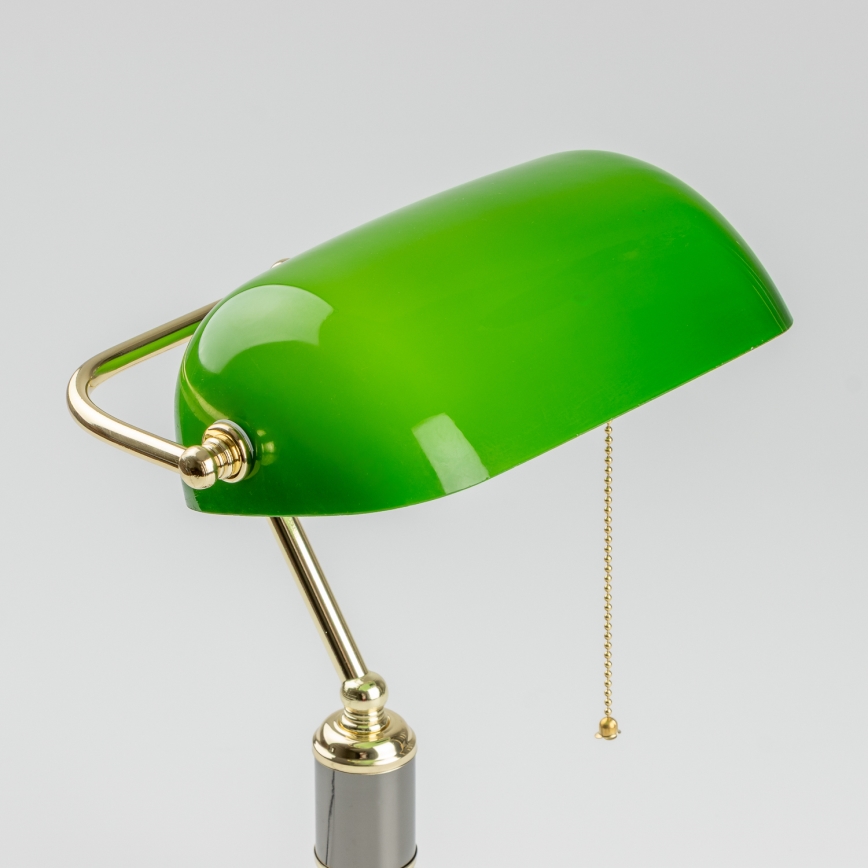 Brilagi - Tischlampe BANK OFFICE 1xE27/60W/230V schwarz/gold/grün