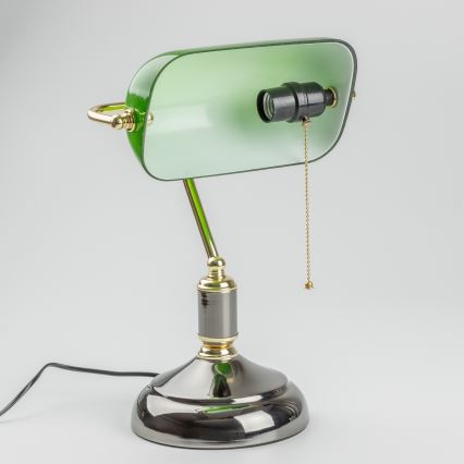 Brilagi - Tischlampe BANK OFFICE 1xE27/60W/230V schwarz/gold/grün