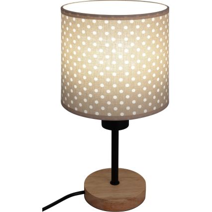 BRILAGI - Kinder-Tischlampe BOBO WOOD 1xE27/25W/230V Eiche/Schwarz/Beige/gepunktet