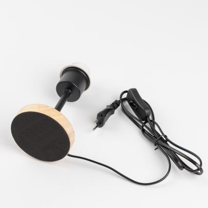 BRILAGI - Kinder-Tischlampe BOBO WOOD 1xE27/25W/230V Eiche/schwarz/weiß/blau/Teddybären