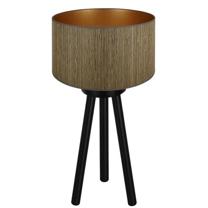 Brilagi - Tischlampe BOSTON ROLLER 1xE27/15W/230V Stroh Braun/Gold