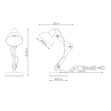 Brilagi - Tischlampe FOCUS 1xE27/40W/230V grau