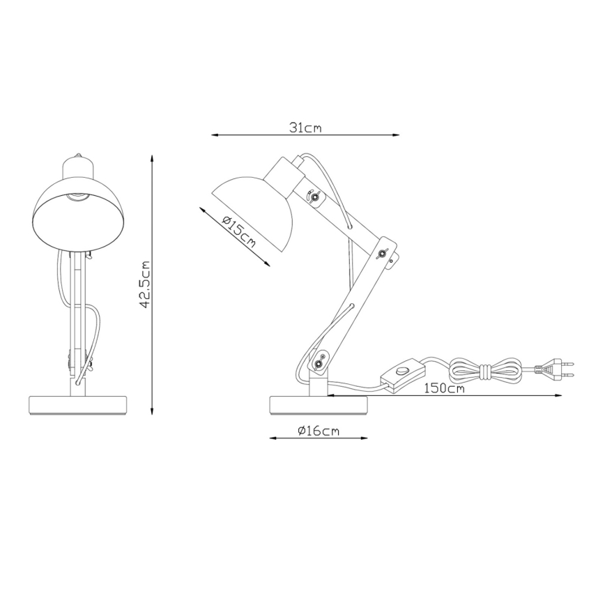 Brilagi - Tischlampe FOCUS 1xE27/40W/230V grau