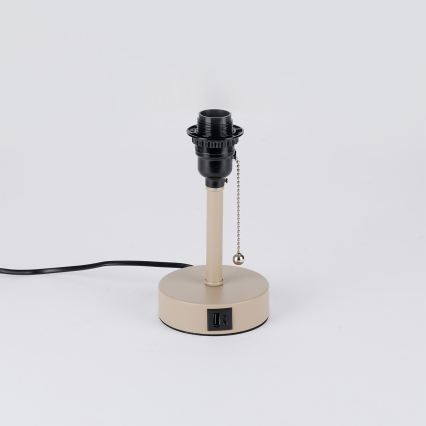 Brilagi - Tischlampe mit USB-Anschluss TABLON 1xE27/25W/230V beige