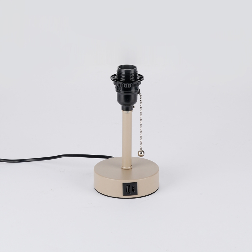 Brilagi - Tischlampe mit USB-Anschluss TABLON 1xE27/25W/230V beige