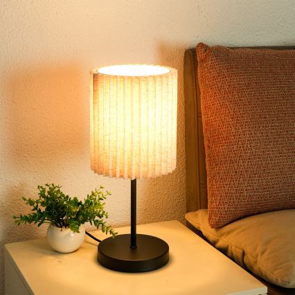 Brilagi - Tischlampe NORDIC WAVE 1xE27/15W/230V Leinen/Schwarz