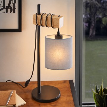BRILAGI - Tischlampe NUBILA 1xE27/40W/230V braun/schwarz/hellgrau