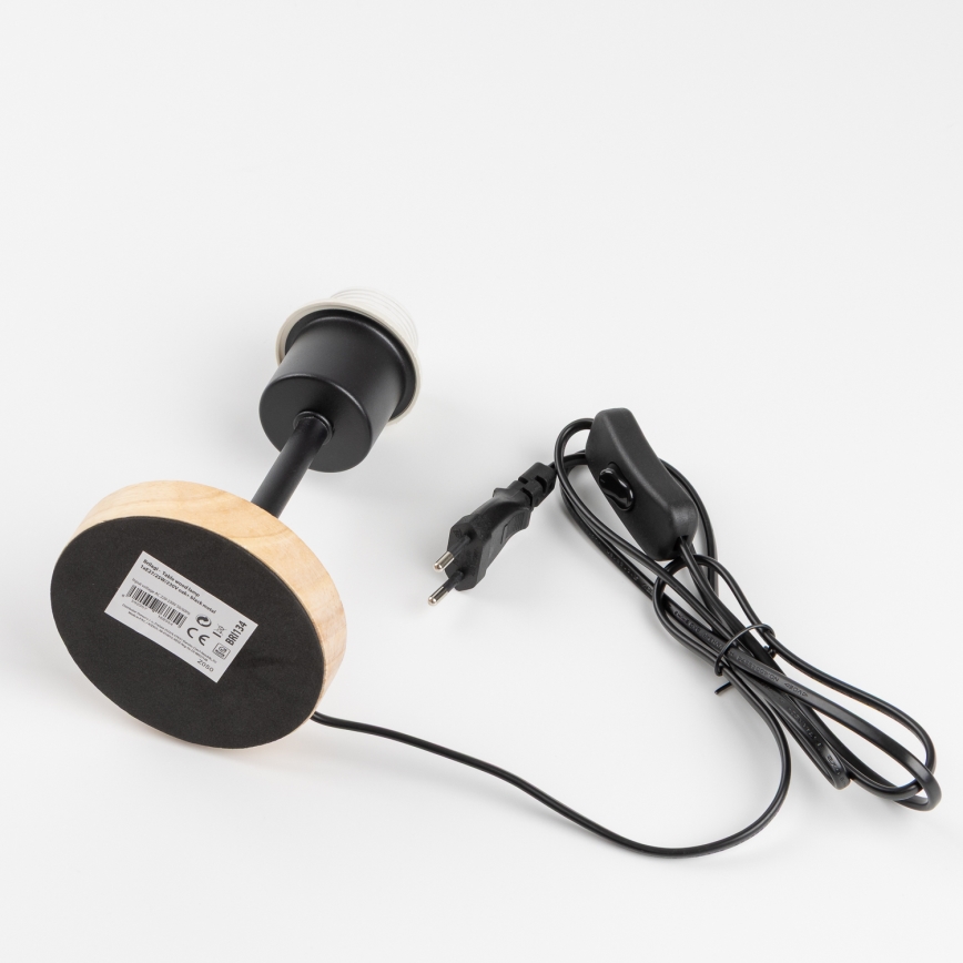 Brilagi - Tischlampe NUBILA WOOD 1xE27/25W/230V Eiche/Schwarz/Hellgrau