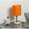 Brilagi - Tischlampe NUBILA WOOD 1xE27/25W/230V Eiche/Schwarz/Orange