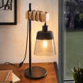 BRILAGI - Tischlampe WOOD GLASS 1xE27/40W/230V braun/schwarz/rauchbeige