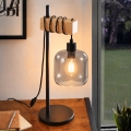 BRILAGI - Tischlampe WOOD GLASS 1xE27/40W/230V braun/schwarz/rauchgrau